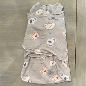 Halo Light Gray Animal Print Swaddle Sleep Sack